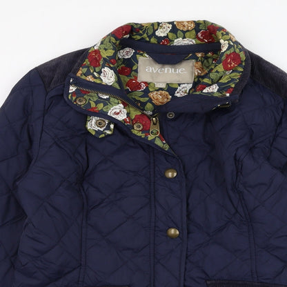 Avenue Womens Blue   Quilted Coat Size S  Zip