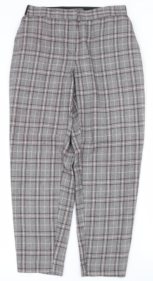 Primark Womens Multicoloured Plaid Polyester Capri Trousers Size 8 L24.5 in Regular Zip