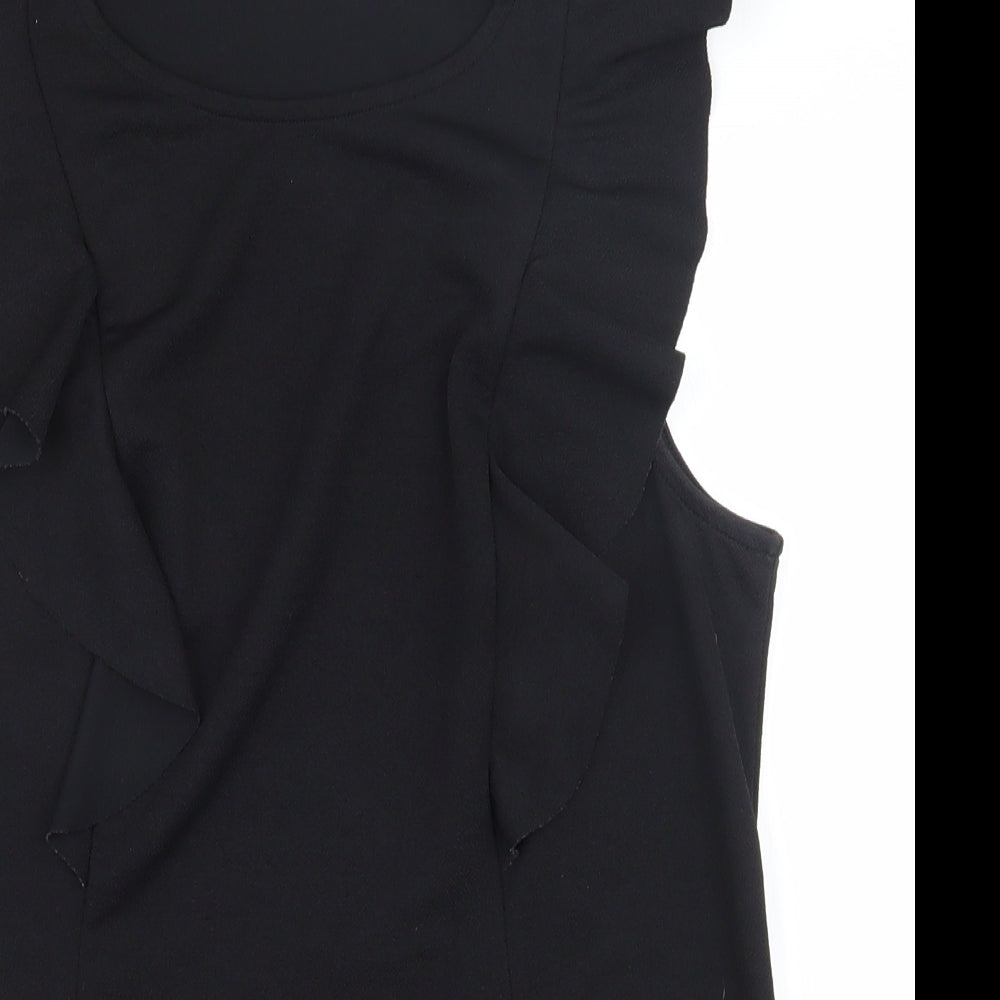 Papaya Womens Black  Polyester Basic Tank Size 10 Round Neck