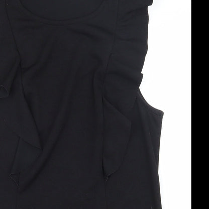 Papaya Womens Black  Polyester Basic Tank Size 10 Round Neck