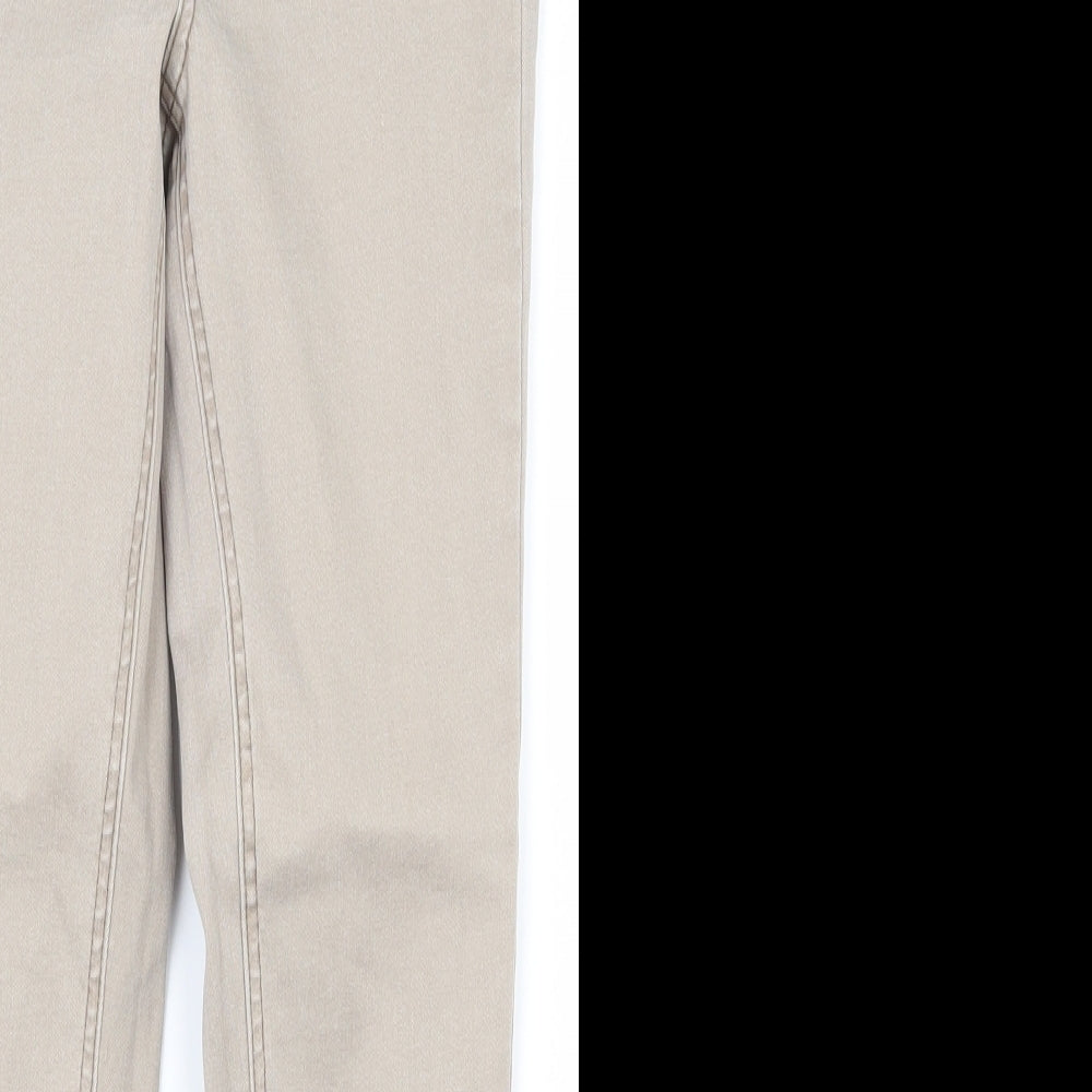 New Look Womens Beige  Cotton Skinny Jeans Size 10 L23.5 in Regular Zip