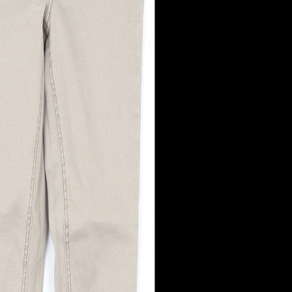 New Look Womens Beige  Cotton Skinny Jeans Size 10 L23.5 in Regular Zip