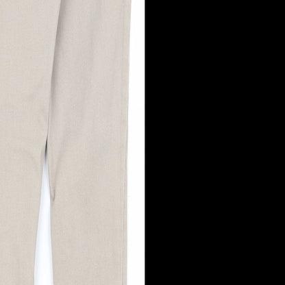 New Look Womens Beige  Cotton Skinny Jeans Size 10 L23.5 in Regular Zip