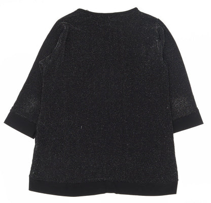 Quiz Womens Black  Nylon Basic T-Shirt Size 10 Round Neck