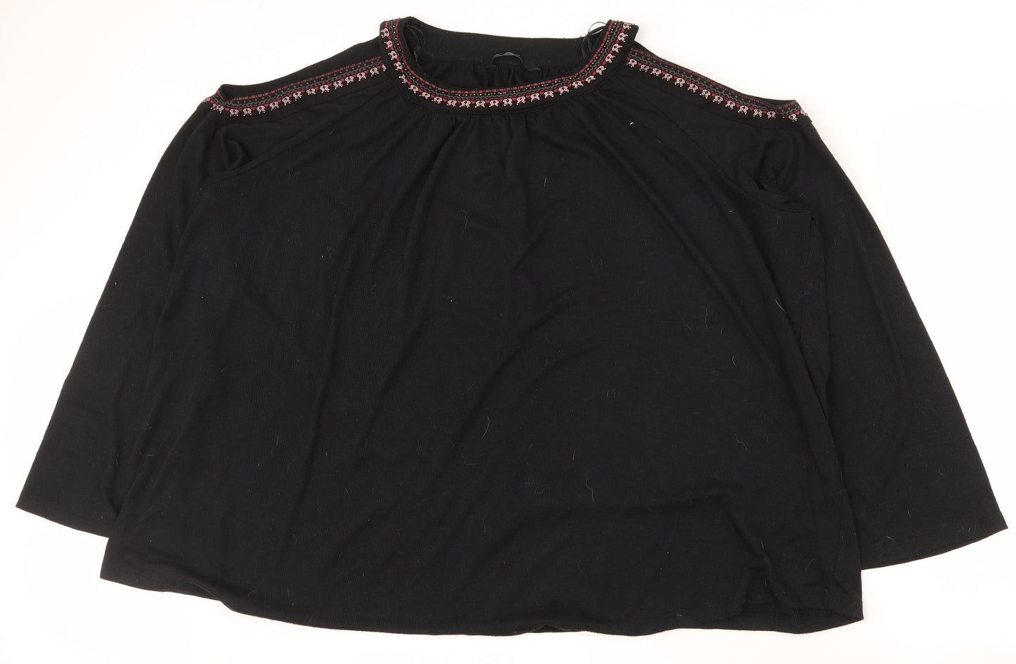 George Womens Black  Polyester Basic T-Shirt Size 18 Round Neck