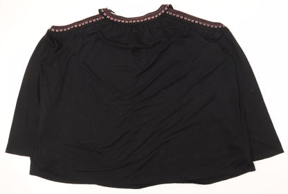 George Womens Black  Polyester Basic T-Shirt Size 18 Round Neck