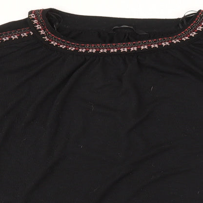 George Womens Black  Polyester Basic T-Shirt Size 18 Round Neck