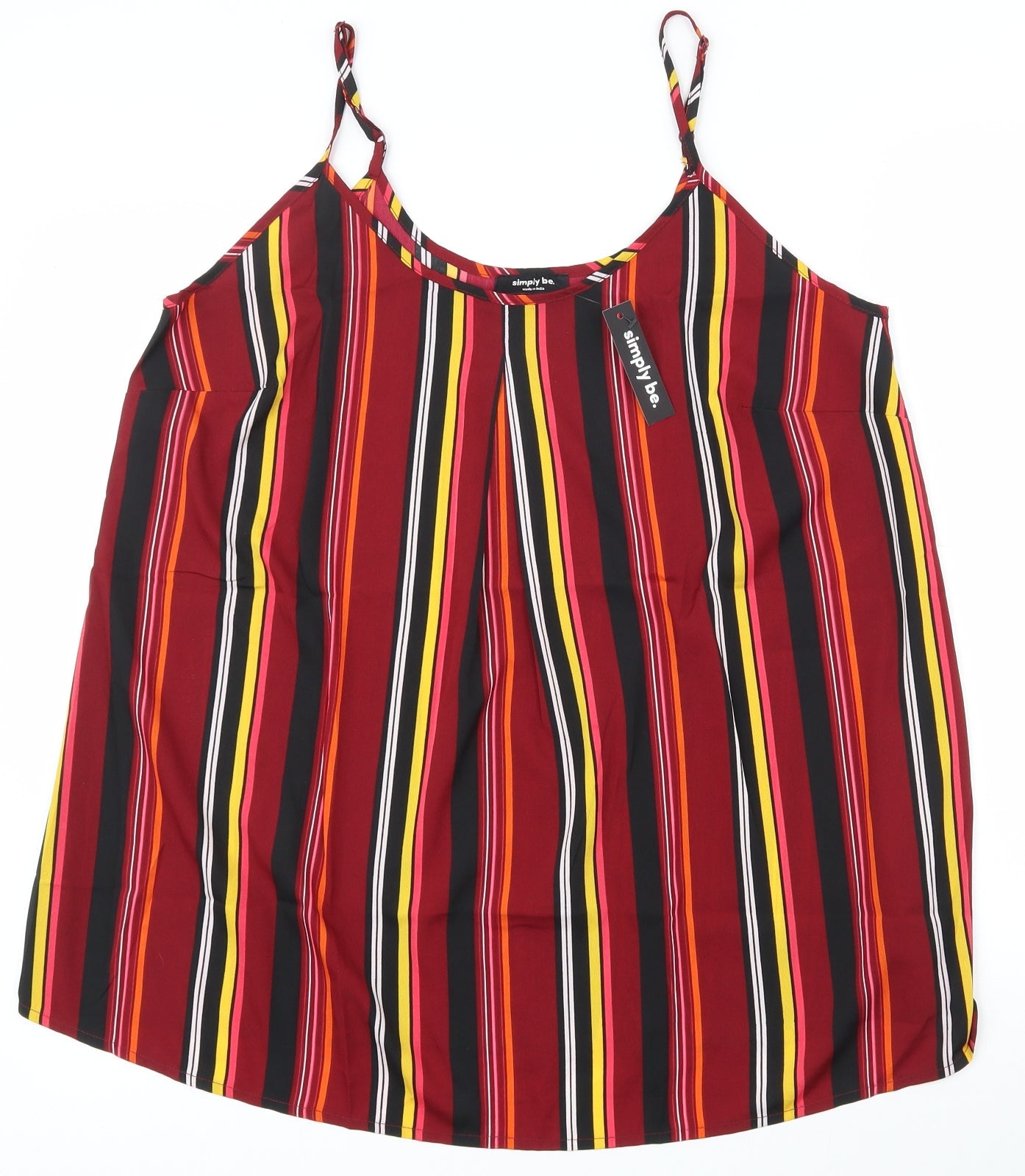 Womens UK Size 14 Simply Be Multicoloured Basic Tank