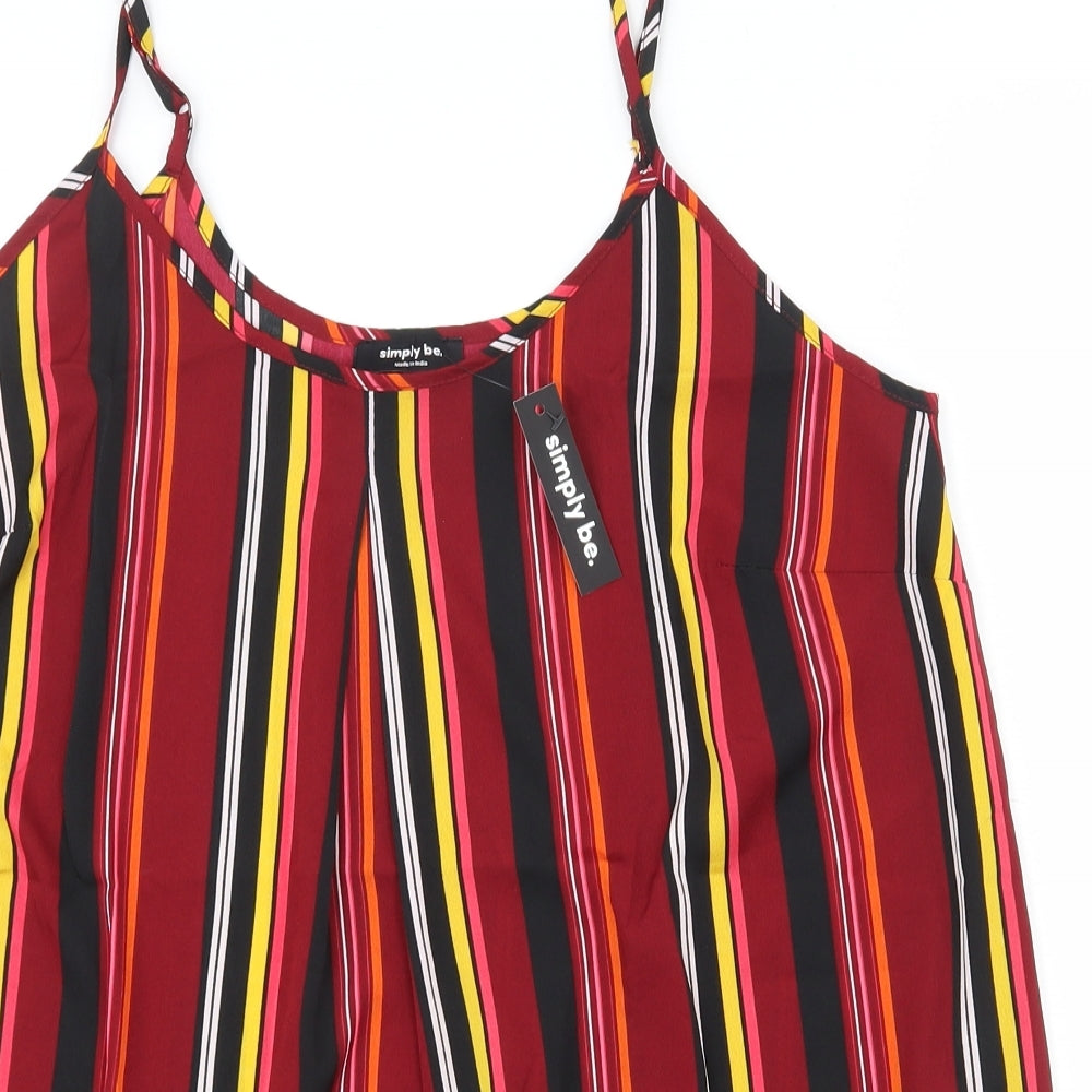 Womens UK Size 14 Simply Be Multicoloured Basic Tank