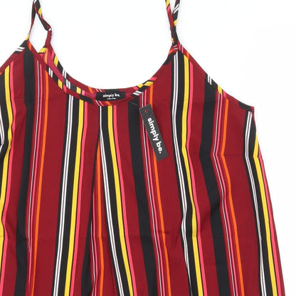 Womens UK Size 14 Simply Be Multicoloured Basic Tank