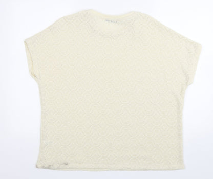 George Womens Ivory Round Neck  Polyester Pullover Jumper Size 14