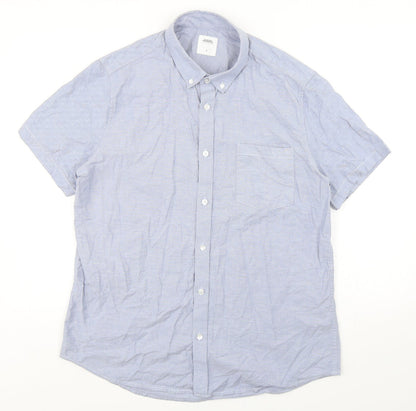 Mens UK Size L Burton Blue  Button-Up Short Sleeve Casual Shirt
