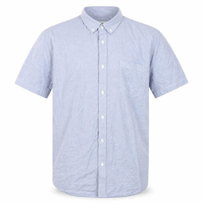 Mens UK Size L Burton Blue  Button-Up Short Sleeve Casual Shirt