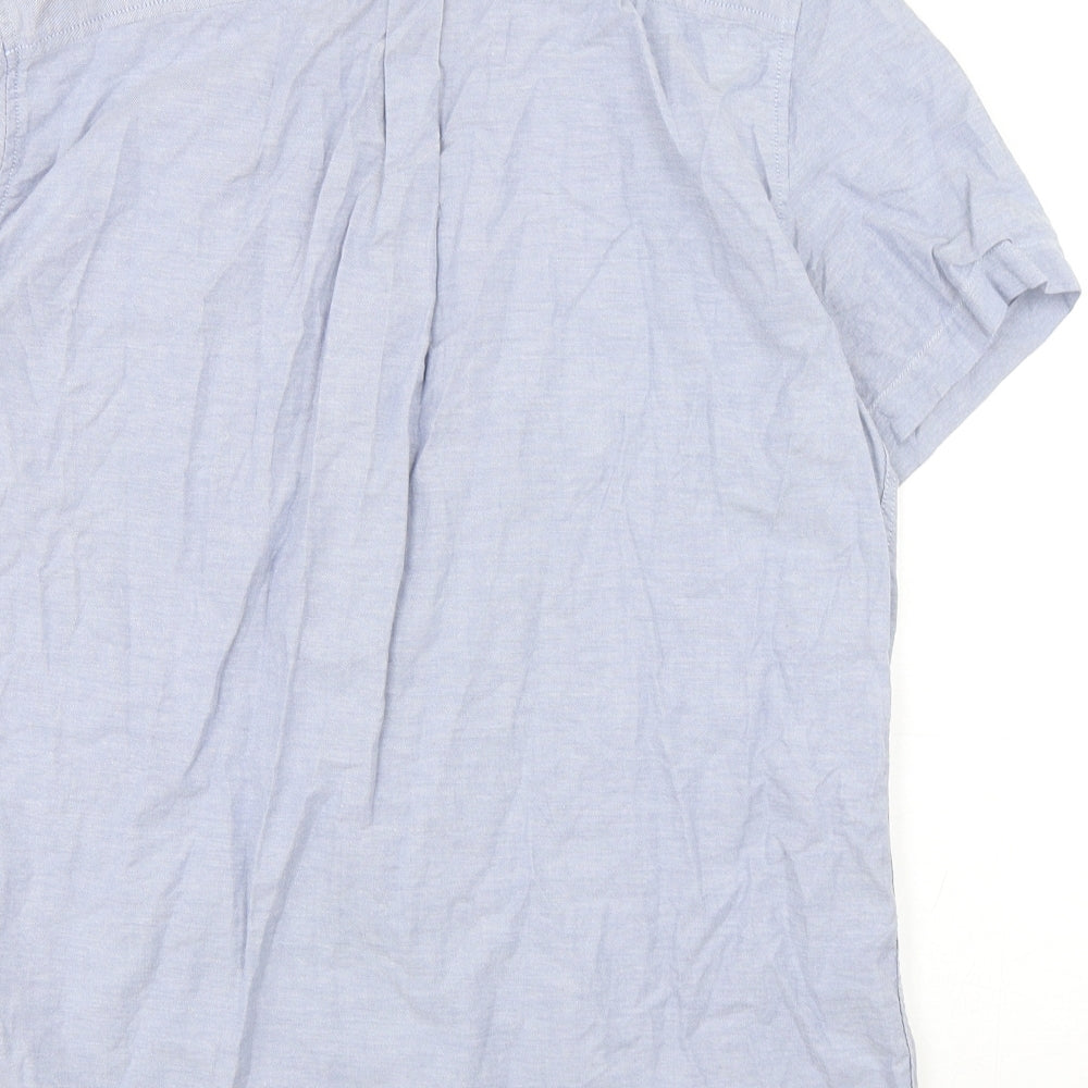 Mens UK Size L Burton Blue  Button-Up Short Sleeve Casual Shirt