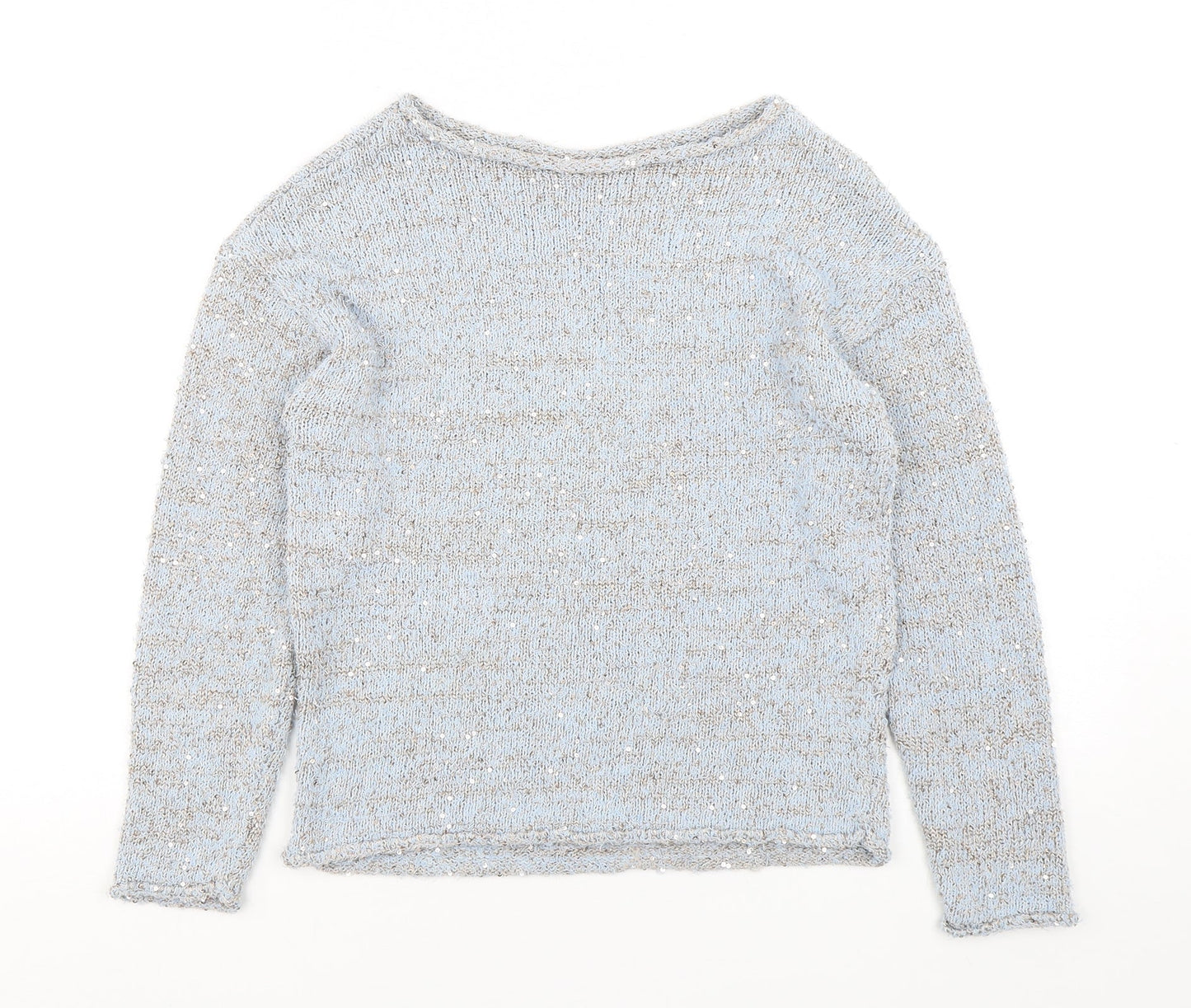 George Womens Blue Round Neck  Polyester Pullover Jumper Size 8