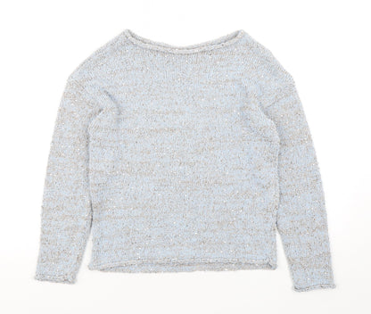 George Womens Blue Round Neck  Polyester Pullover Jumper Size 8