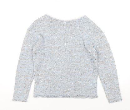 George Womens Blue Round Neck  Polyester Pullover Jumper Size 8