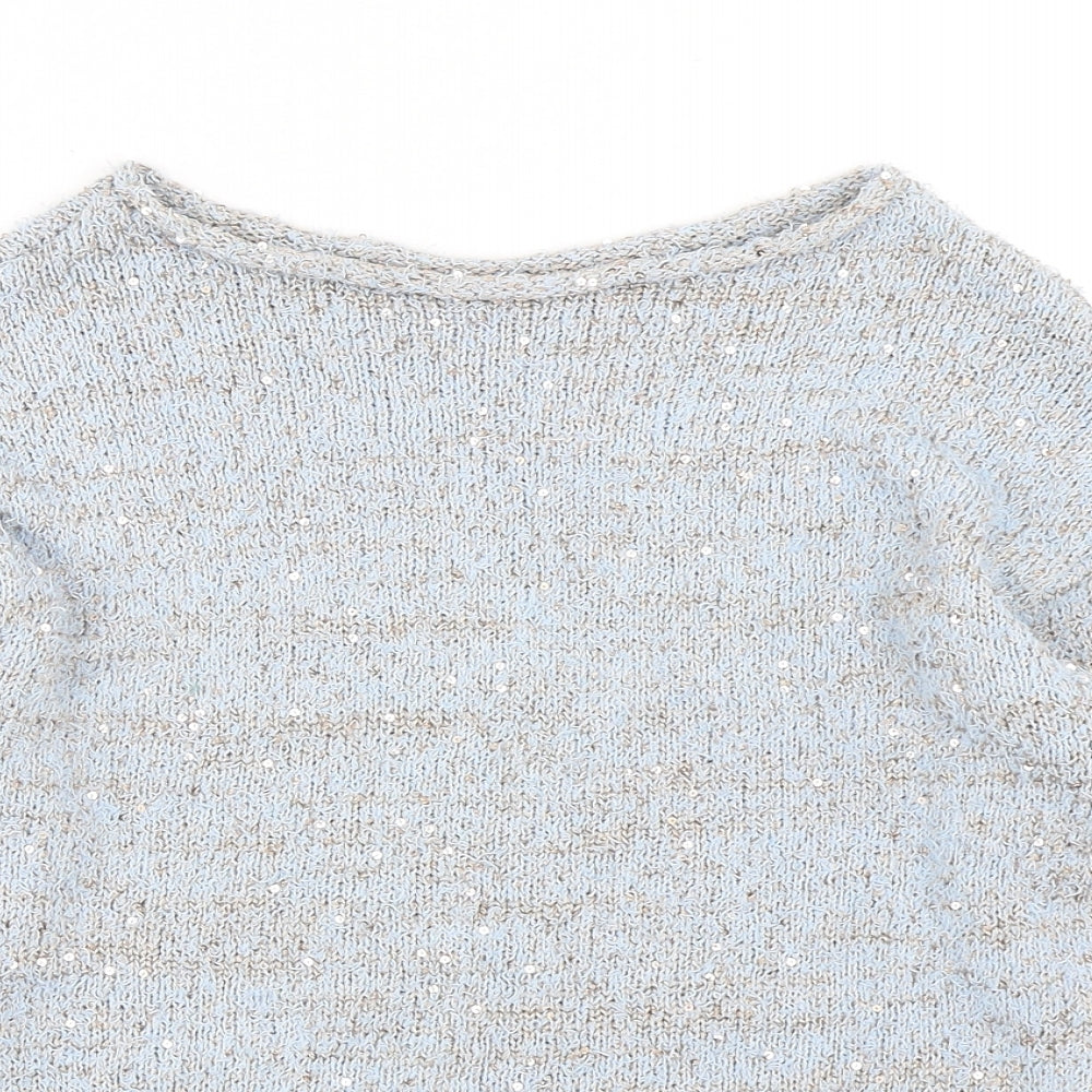 George Womens Blue Round Neck  Polyester Pullover Jumper Size 8