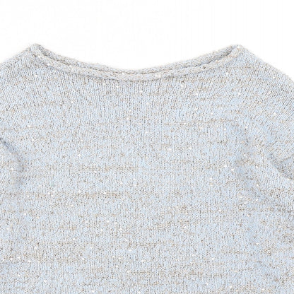 George Womens Blue Round Neck  Polyester Pullover Jumper Size 8