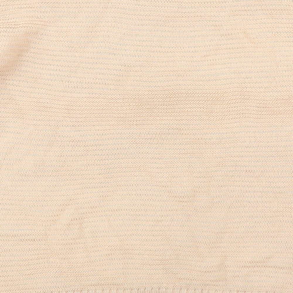 Boohoo Womens Orange Boat Neck  Acrylic Pullover Jumper Size M