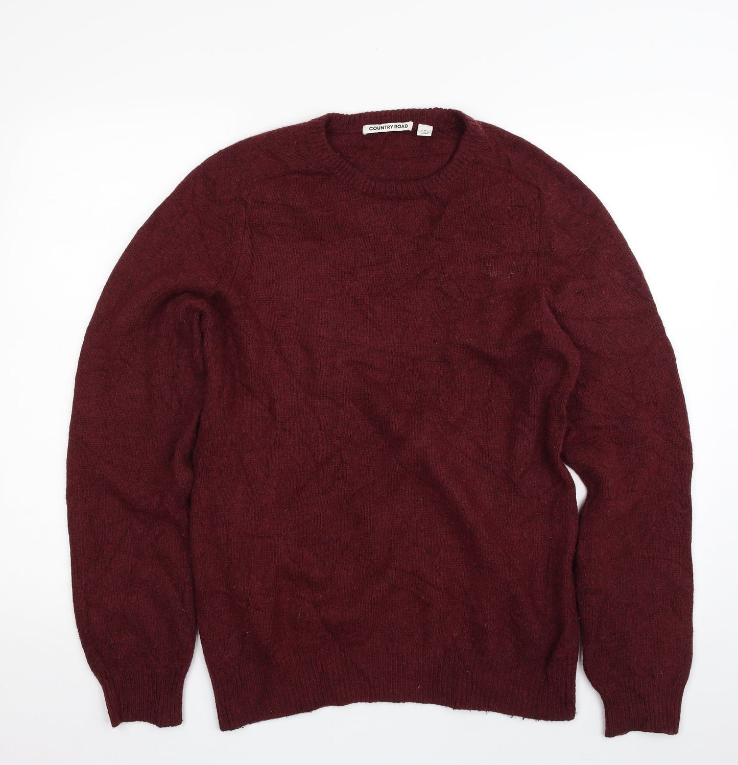 Country Road Mens Purple Crew Neck  Cotton Pullover Jumper Size M