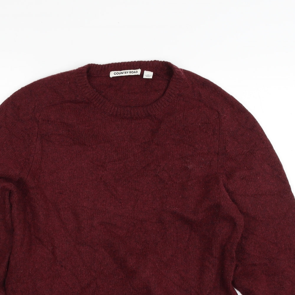 Country Road Mens Purple Crew Neck  Cotton Pullover Jumper Size M