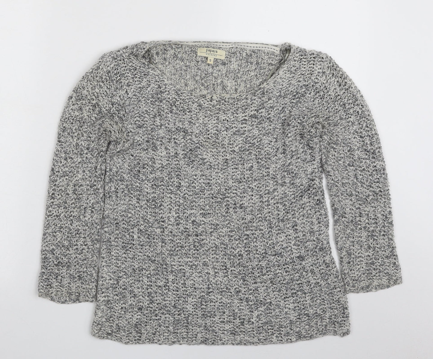 Womens UK Size S Papaya Grey Pullover Jumper