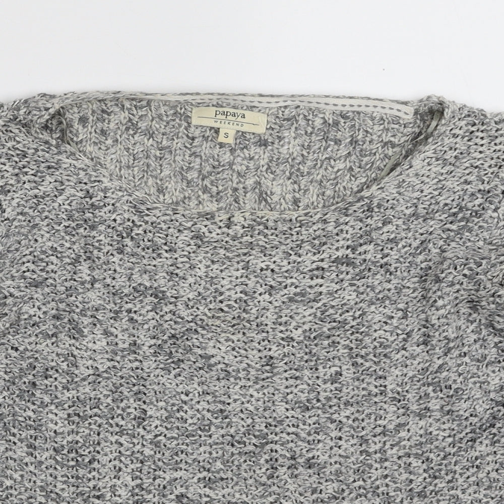 Womens UK Size S Papaya Grey Pullover Jumper