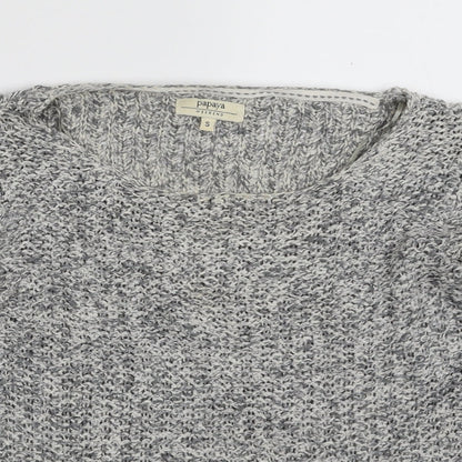 Womens UK Size S Papaya Grey Pullover Jumper