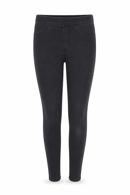 Front view of Marks & Spencer women’s black cotton jegging jeans, size UK 8, 26-inch leg regular