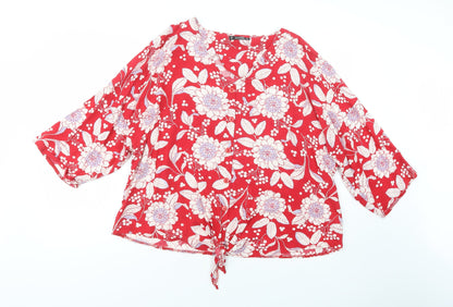 Womens UK Size XL Dunnes Stores Red Basic Blouse