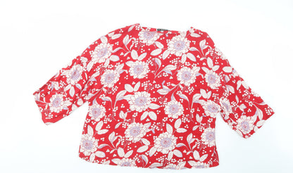 Womens UK Size XL Dunnes Stores Red Basic Blouse