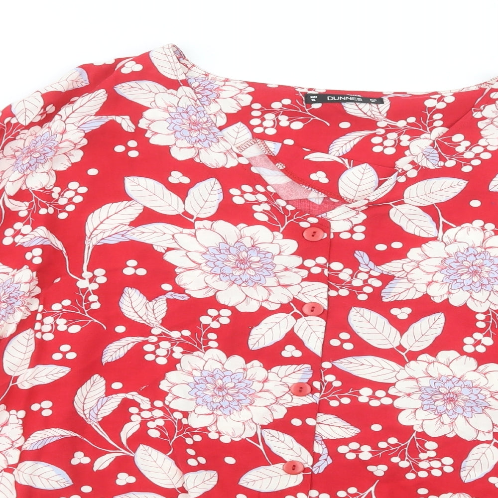Womens UK Size XL Dunnes Stores Red Basic Blouse
