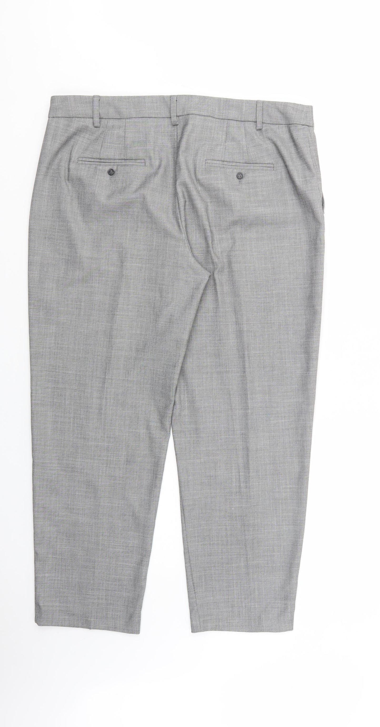 Womens UK Size 16 Marks and Spencer Regular Fit Dress Pants Grey Trousers