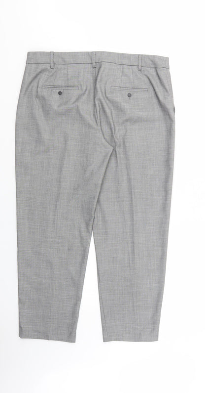 Womens UK Size 16 Marks and Spencer Regular Fit Dress Pants Grey Trousers