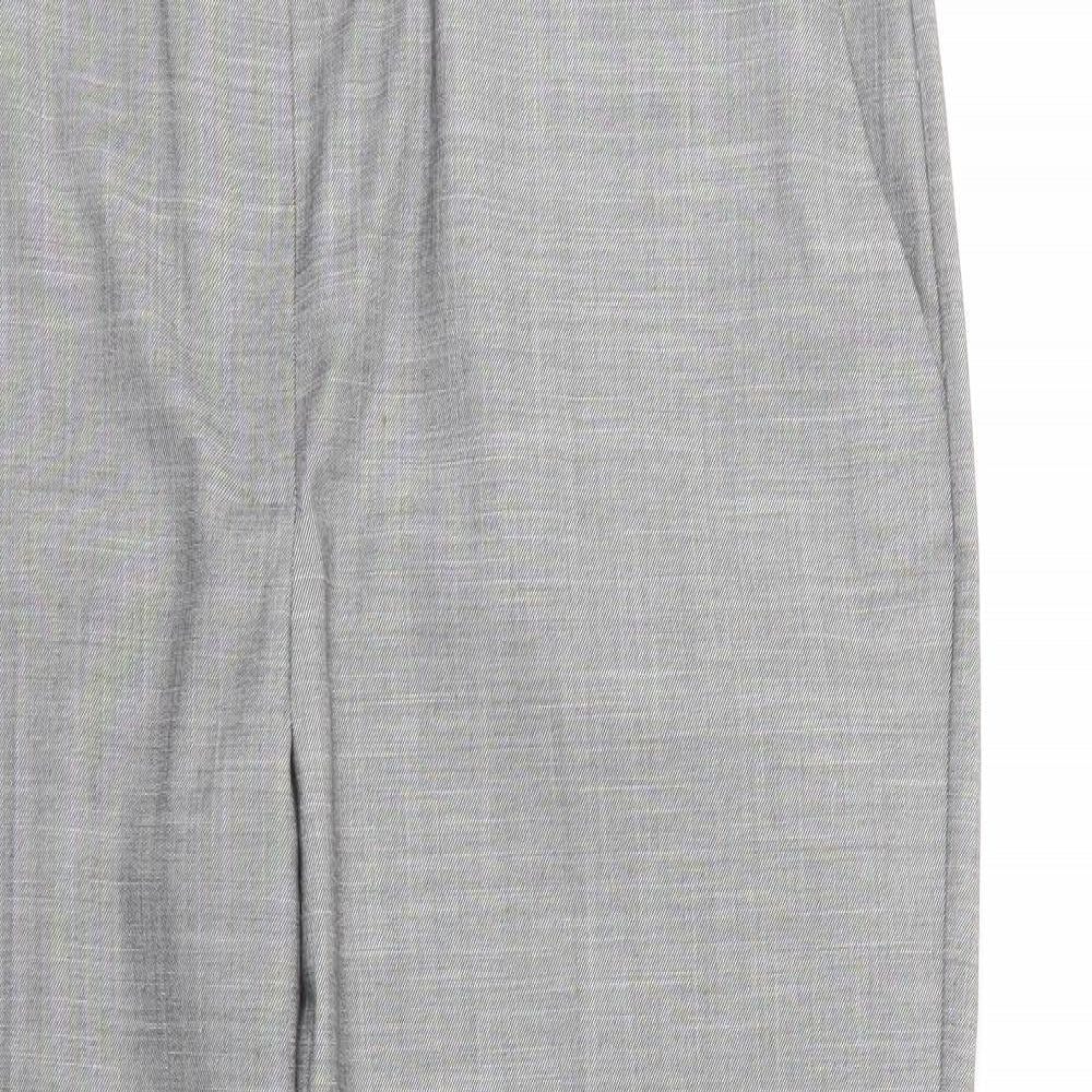 Womens UK Size 16 Marks and Spencer Regular Fit Dress Pants Grey Trousers