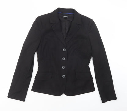 Mexx Womens Black Striped  Kimono Blazer Size 8  Button