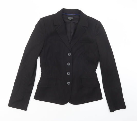 Mexx Womens Black Striped  Kimono Blazer Size 8  Button