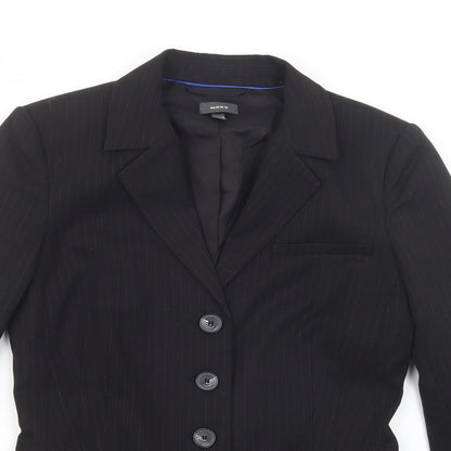 Mexx Womens Black Striped  Kimono Blazer Size 8  Button