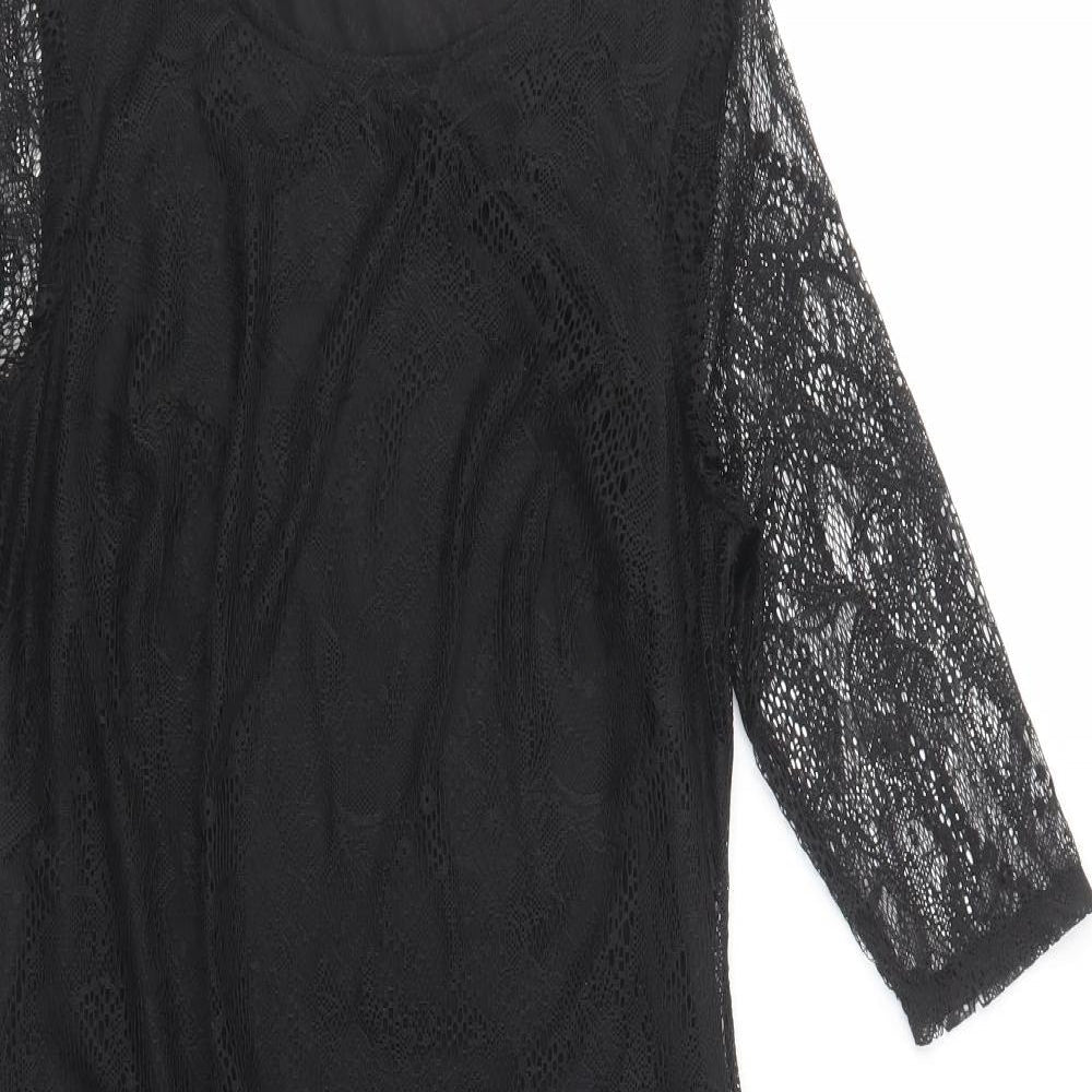 George Womens Black  Polyester Bodycon  Size 12  Boat Neck Pullover