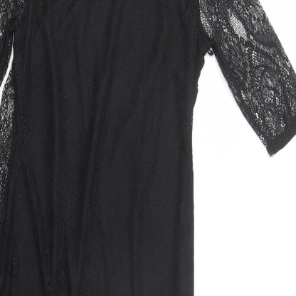 George Womens Black  Polyester Bodycon  Size 12  Boat Neck Pullover