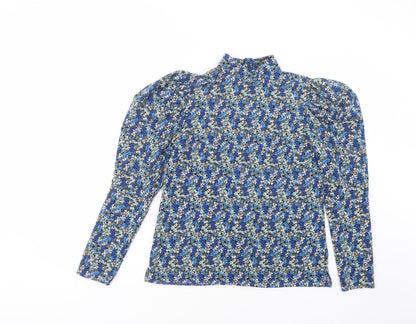 Womens UK Size 8 Girl In Mind Blue Basic Blouse