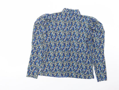 Womens UK Size 8 Girl In Mind Blue Basic Blouse