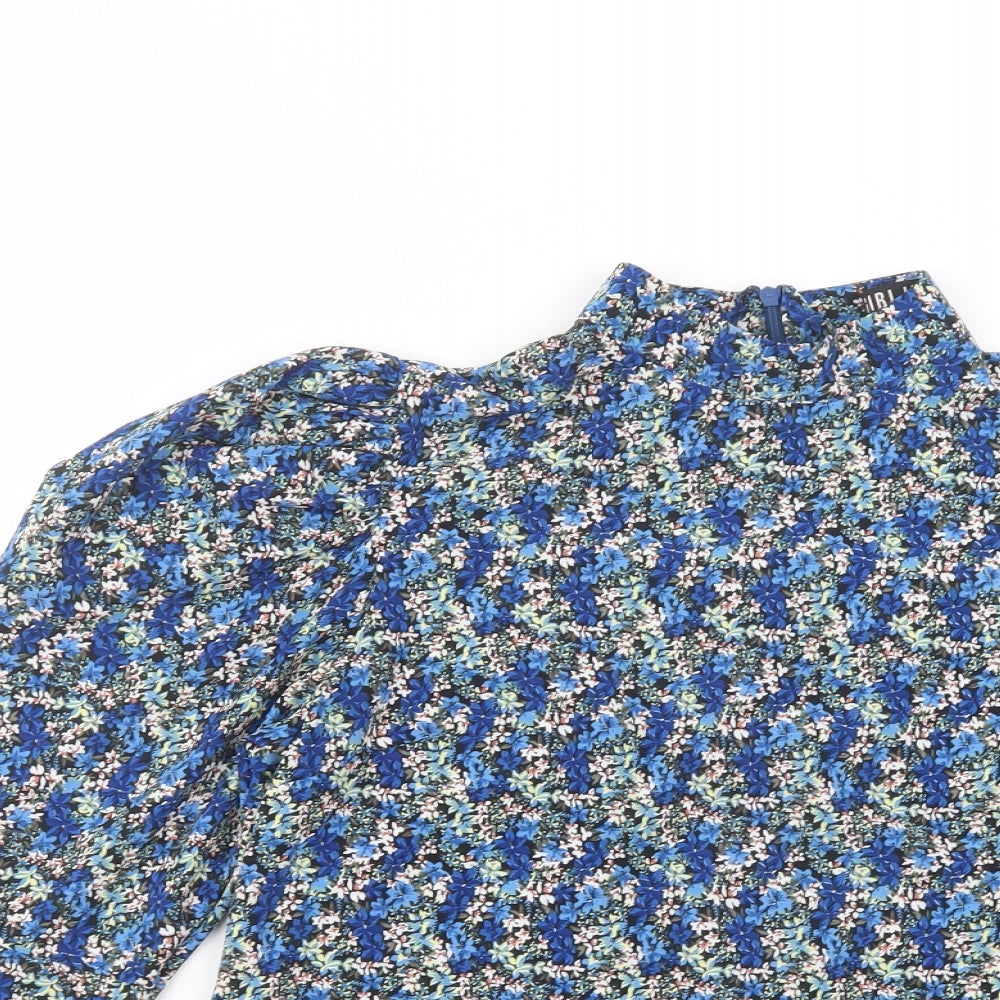 Womens UK Size 8 Girl In Mind Blue Basic Blouse