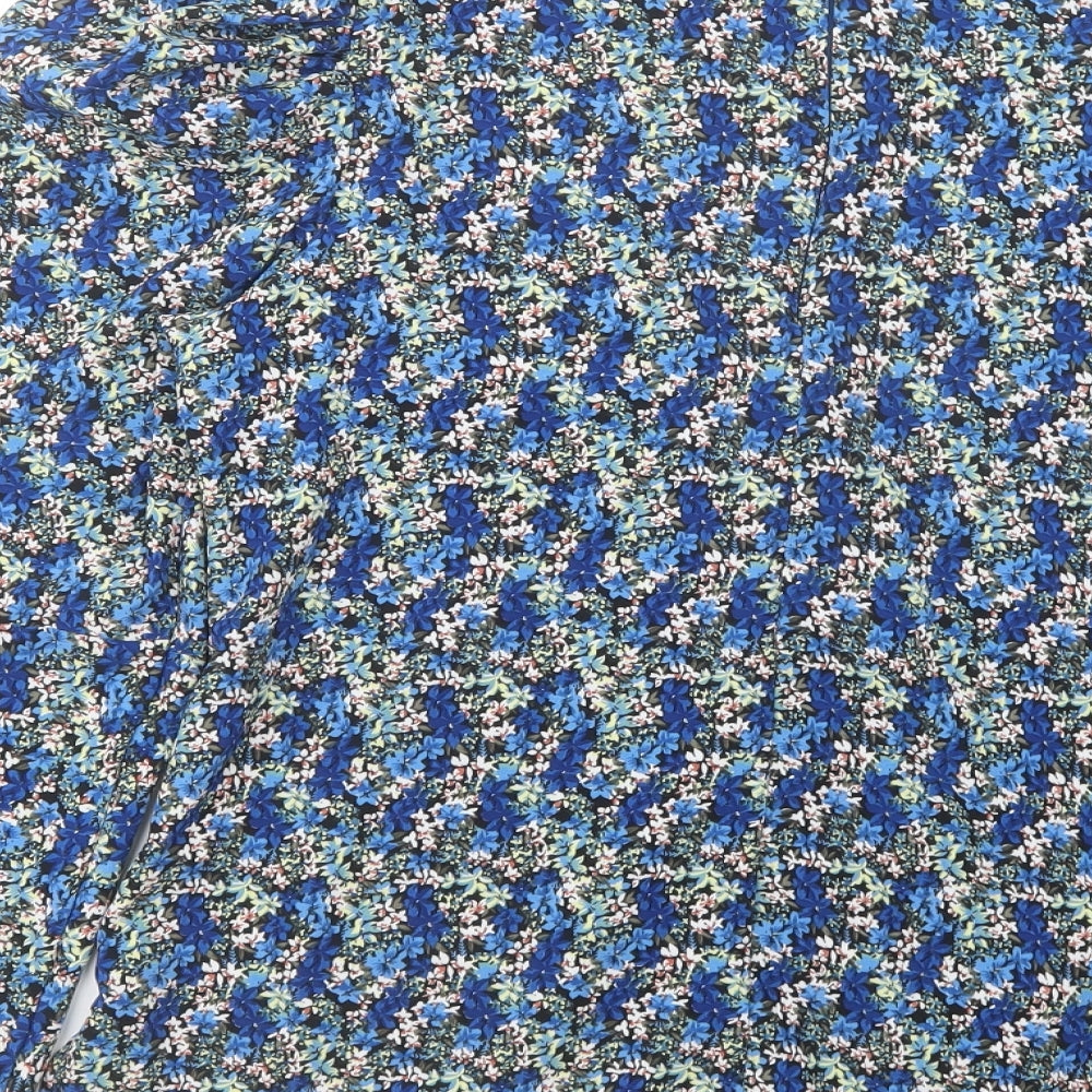 Womens UK Size 8 Girl In Mind Blue Basic Blouse