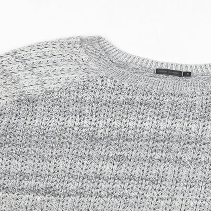 River Island Womens Grey Boat Neck  Cotton Pullover Jumper Size 12