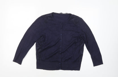 Womens UK Size M Coast Blue Cardigan Jumper