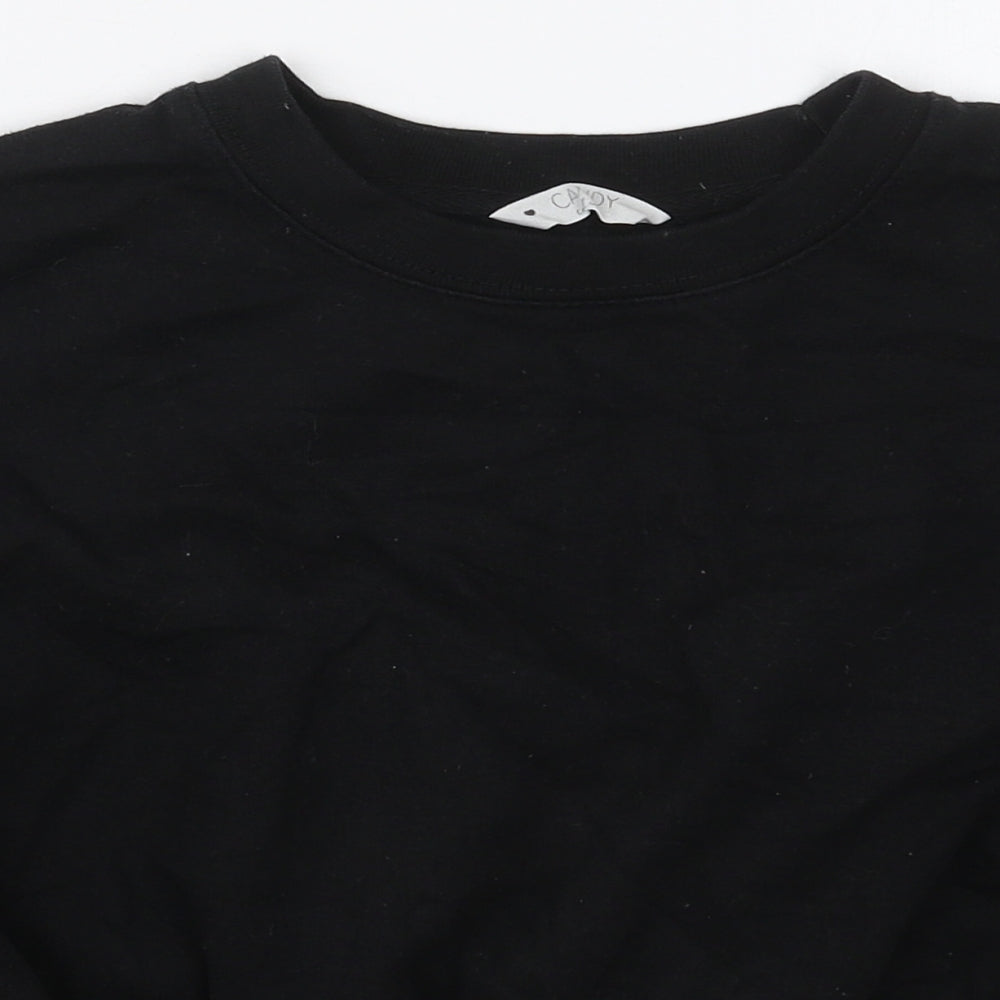 Matalan Girls Black Floral Cotton Pullover Sweatshirt Size 11 Years  Pullover
