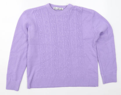 Womens UK Size M Pure & Natural Purple Pullover Jumper