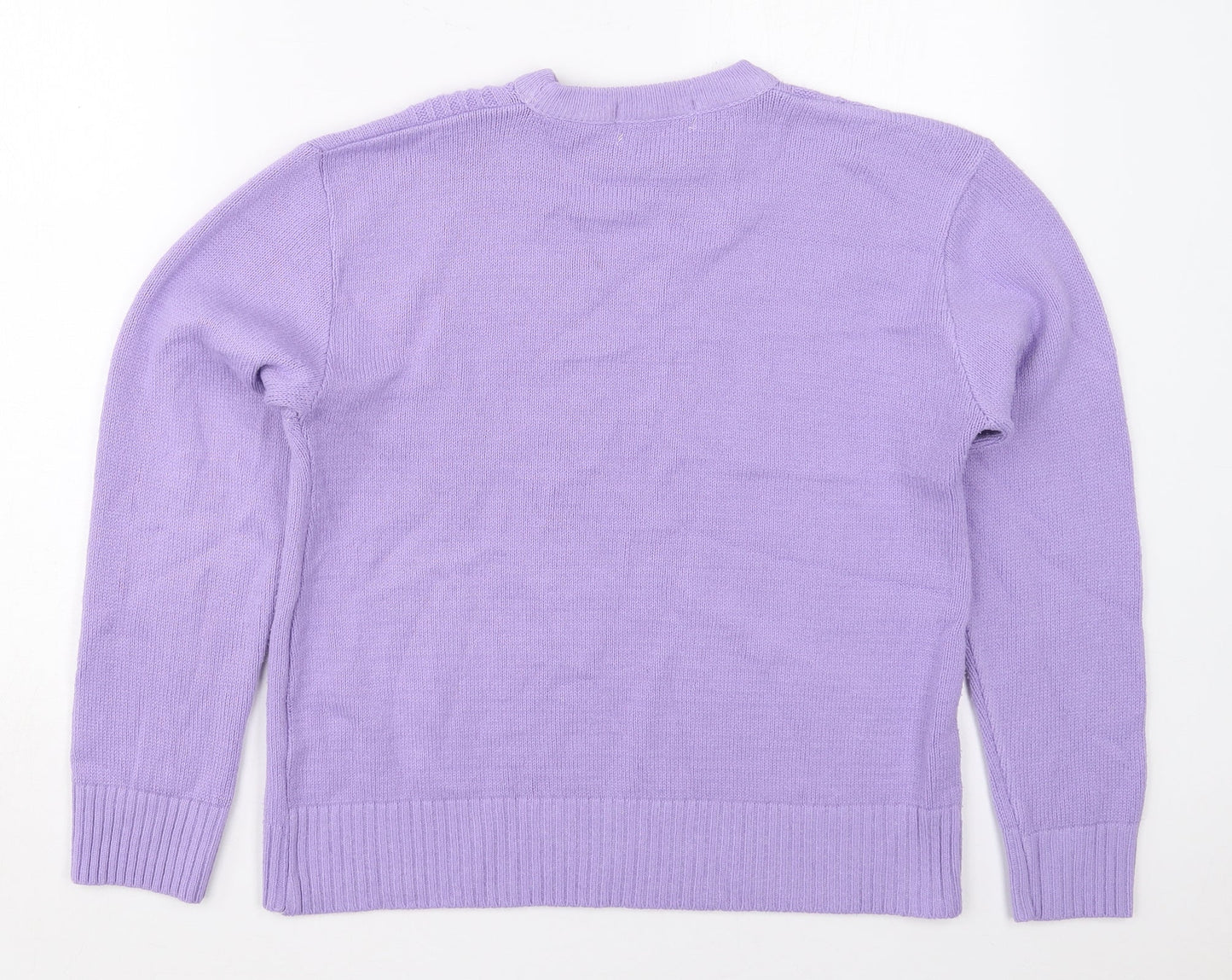 Womens UK Size M Pure & Natural Purple Pullover Jumper